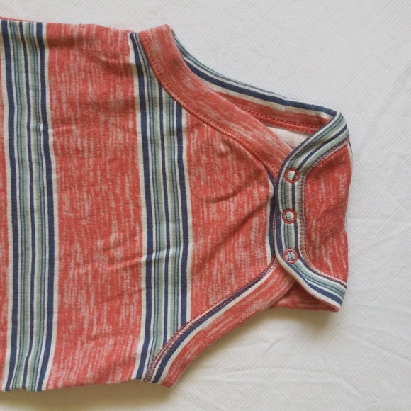 old navy striped short sleeve bodysuit diaper shirt 3-6 months baby - Picture 2 of 6